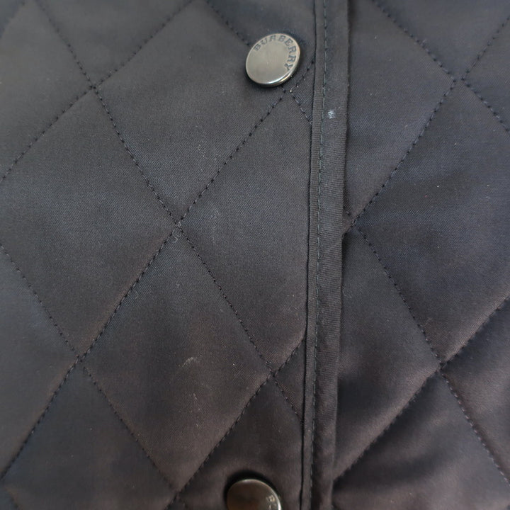 Burberry London Quilted Snap-Front Jacket Black Size Small