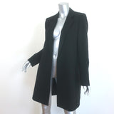 Lafayette 148 Longline Blazer Black Crepe Size Medium Open-Front Jacket