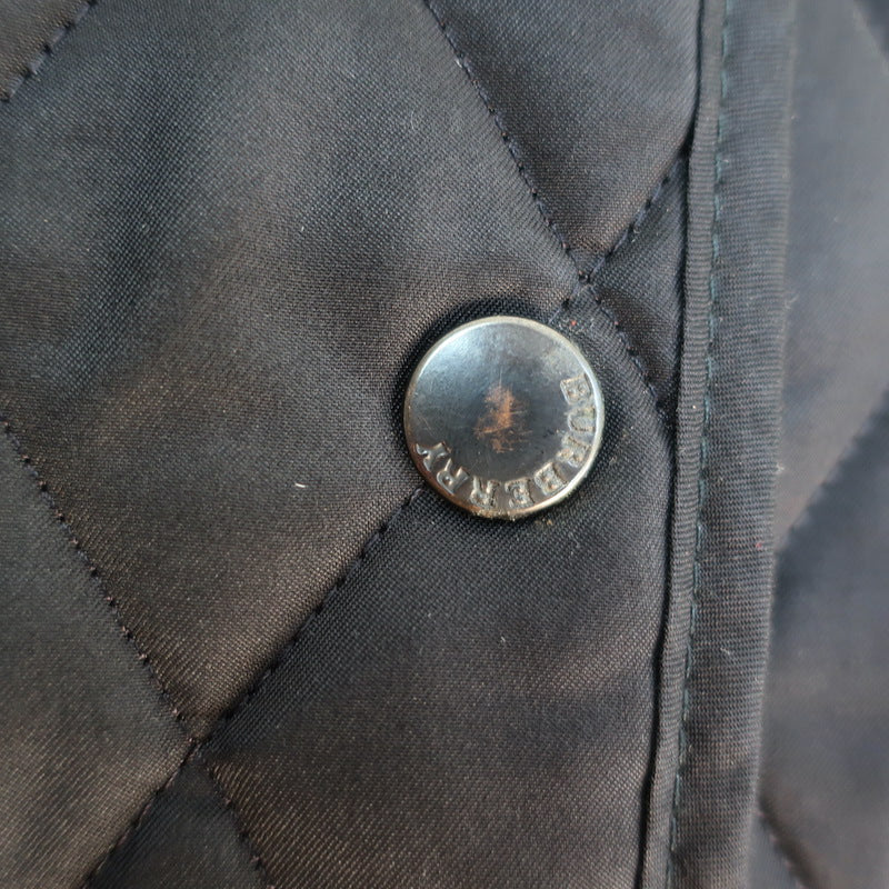 Burberry London Quilted Snap-Front Jacket Black Size Small