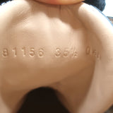 Gucci Sylvie Web Combat Boots Black Leather Size 35.5 Lace-Up Ankle Boots