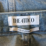 The Attico Lula Denim Mini Skirt Blue Cotton-Blend Size 28