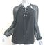 Altuzarra Benny Lace-Up Top Black Silk Size 40 Long Sleeve Blouse