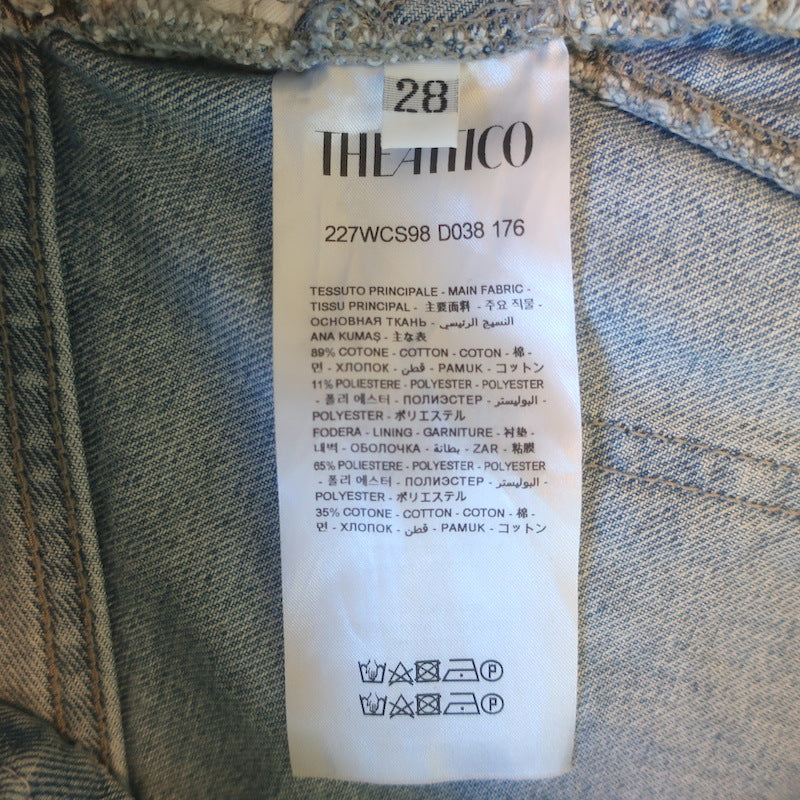The Attico Lula Denim Mini Skirt Blue Cotton-Blend Size 28