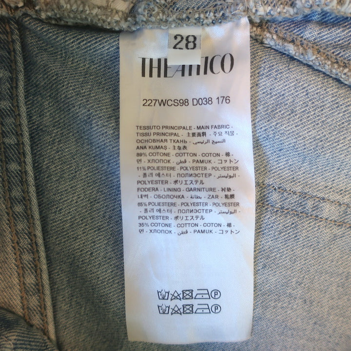 The Attico Lula Denim Mini Skirt Blue Cotton-Blend Size 28