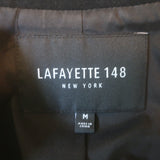 Lafayette 148 Longline Blazer Black Crepe Size Medium Open-Front Jacket