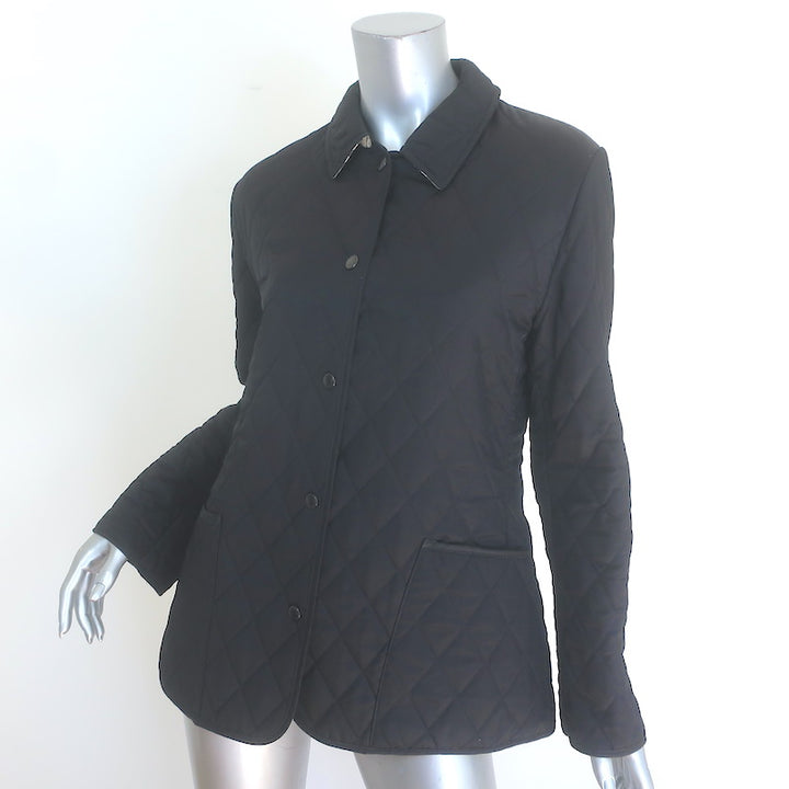 Burberry London Quilted Snap-Front Jacket Black Size Small