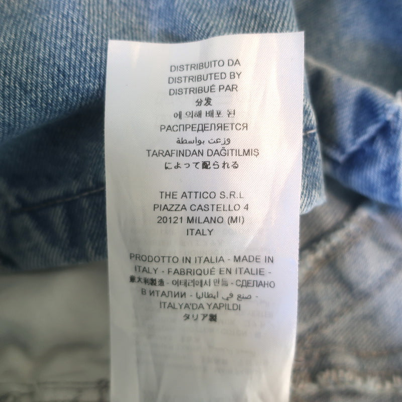 The Attico Lula Denim Mini Skirt Blue Cotton-Blend Size 28