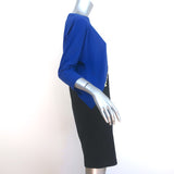 Marc Jacobs Crystal-Embellished Dress Blue/Black Colorblock Cotton Size Small
