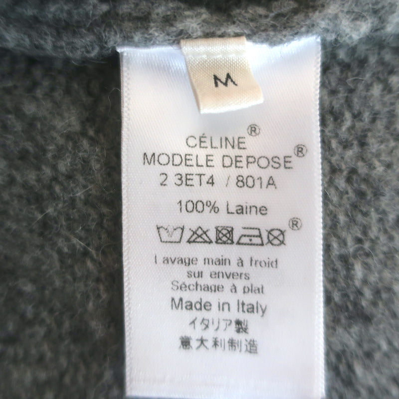 Celine Phoebe Philo Shredded Knit Crewneck Sweater Gray Wool Size Medium