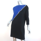 Marc Jacobs Crystal-Embellished Dress Blue/Black Colorblock Cotton Size Small