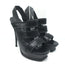 Yves Saint Laurent Platform Slingback Sandals Black Leather Size 38