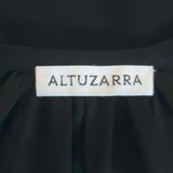 Altuzarra Benny Lace-Up Top Black Silk Size 40 Long Sleeve Blouse
