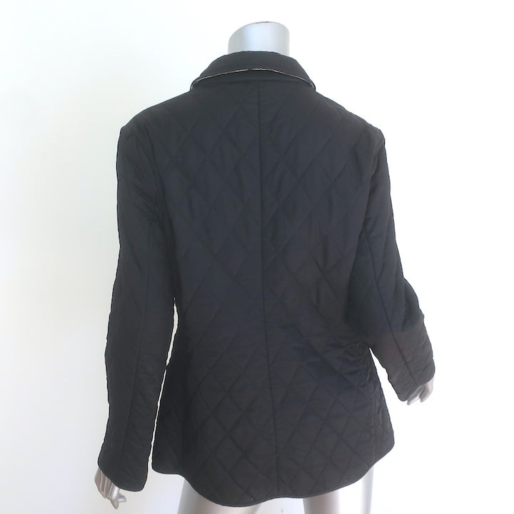Burberry London Quilted Snap-Front Jacket Black Size Small