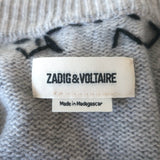Zadig & Voltaire Markus Rock n Roll Cashmere Sweater Light Gray Size Extra Small