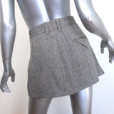 Bottega Veneta Pleated Tweed Mini Skirt Brown Silk-Blend Size 42