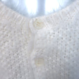Saint Laurent Button-Back Angora Sweater Cream Size Medium