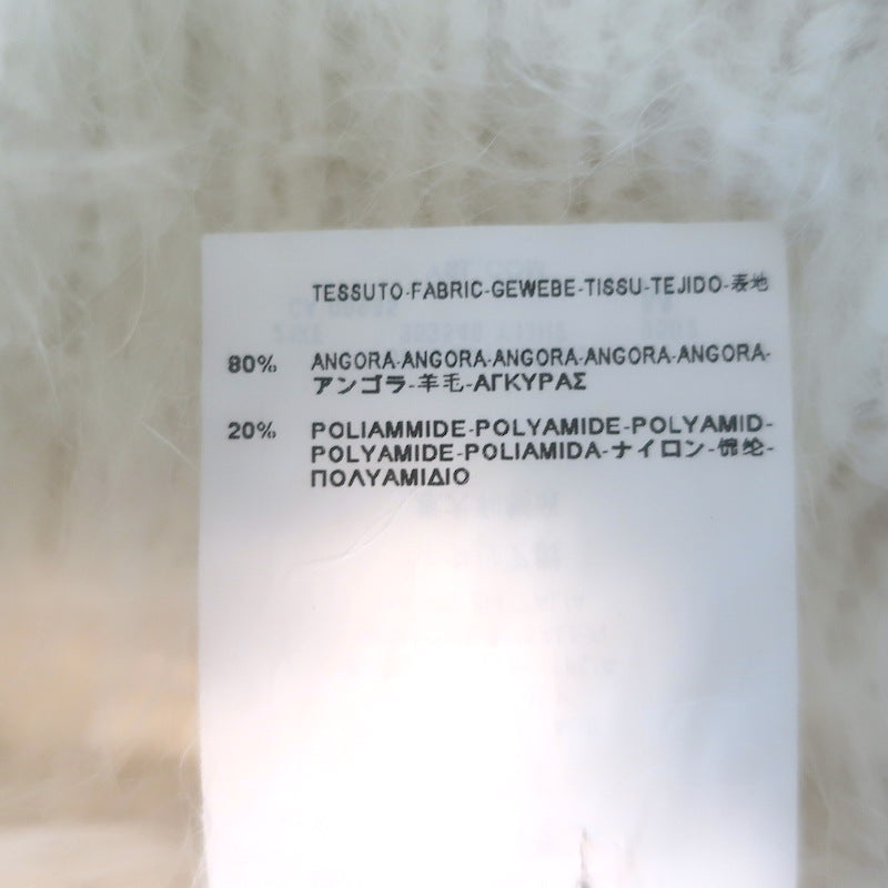 Saint Laurent Button-Back Angora Sweater Cream Size Medium