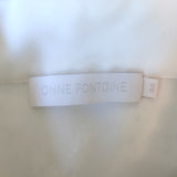 Anne Fontaine Eliame Lace-Overlay Blouse White Crepe Size 44 Button-Down Shirt