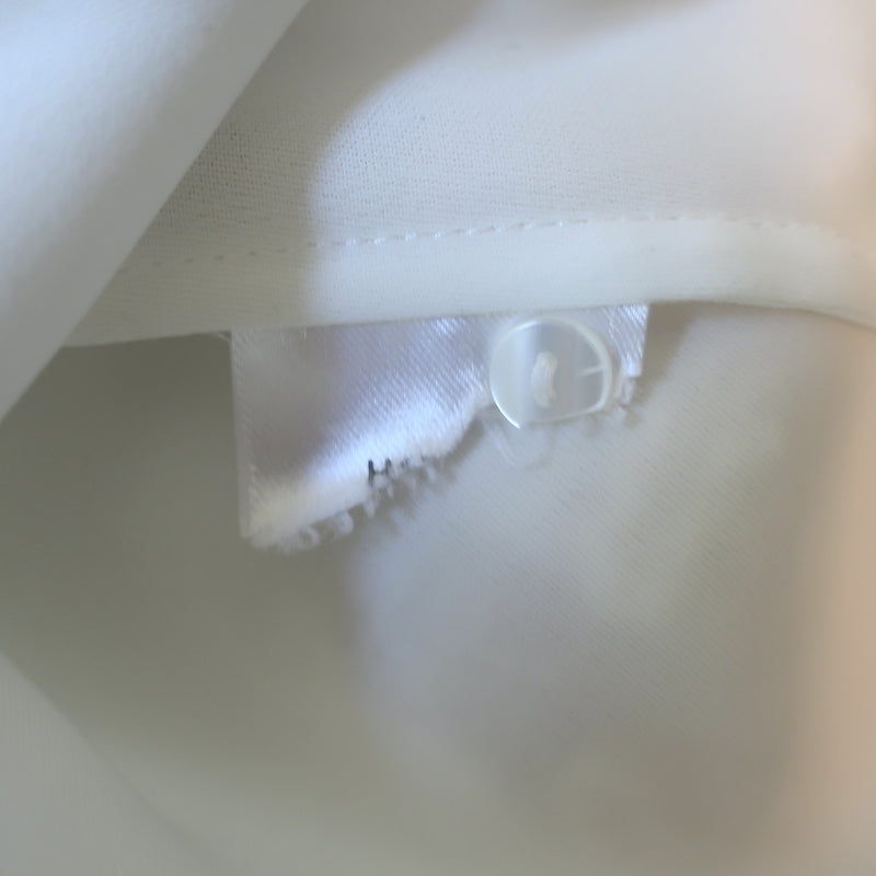 Anne Fontaine Eliame Lace-Overlay Blouse White Crepe Size 44 Button-Down Shirt