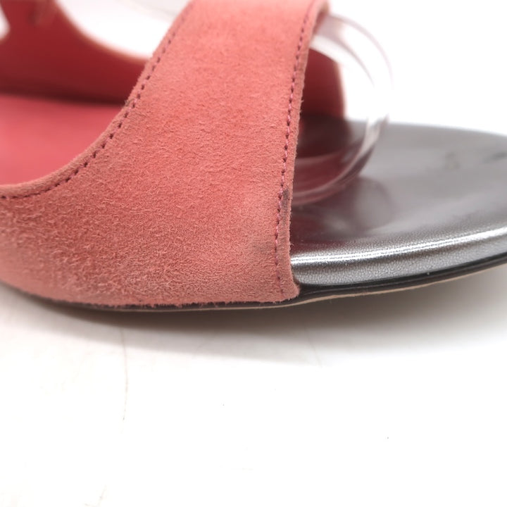 Jimmy Choo Vernie Lace-Up Flat Sandals Salmon Suede Size 38