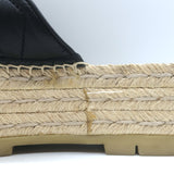 Gucci GG Marmont Platform Espadrille Slide Mules Black Quilted Leather Size 37