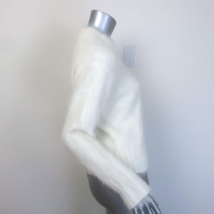 G. Label by goop Angora Crewneck Sweater White Size Medium