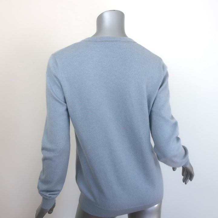Brunello Cucinelli Cashmere V-Neck Sweater Dusty Blue Size Medium