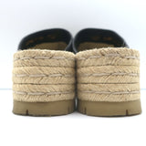 Gucci GG Marmont Platform Espadrille Slide Mules Black Quilted Leather Size 37