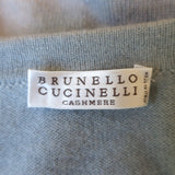 Brunello Cucinelli Cashmere V-Neck Sweater Dusty Blue Size Medium