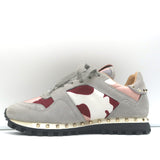 Valentino Soul Rockstud Sneakers Pink Camo & Gray Suede Size 35