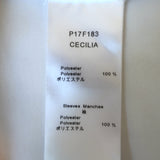 Anne Fontaine Cecilia Lace-Sleeve Blouse White Crepe Size 44 Button-Down Top