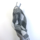 Moncler Girocollo Tricot Argyle Crewneck Sweater Gray Mohair-Blend Size Small