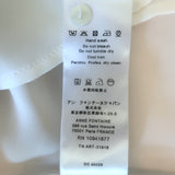 Anne Fontaine Cecilia Lace-Sleeve Blouse White Crepe Size 44 Button-Down Top