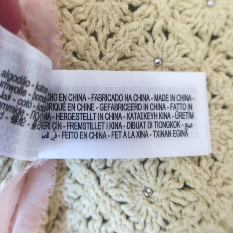 Zara Crystal-Embellished Crochet Knit Cardigan Light Yellow Size Extra Small NEW