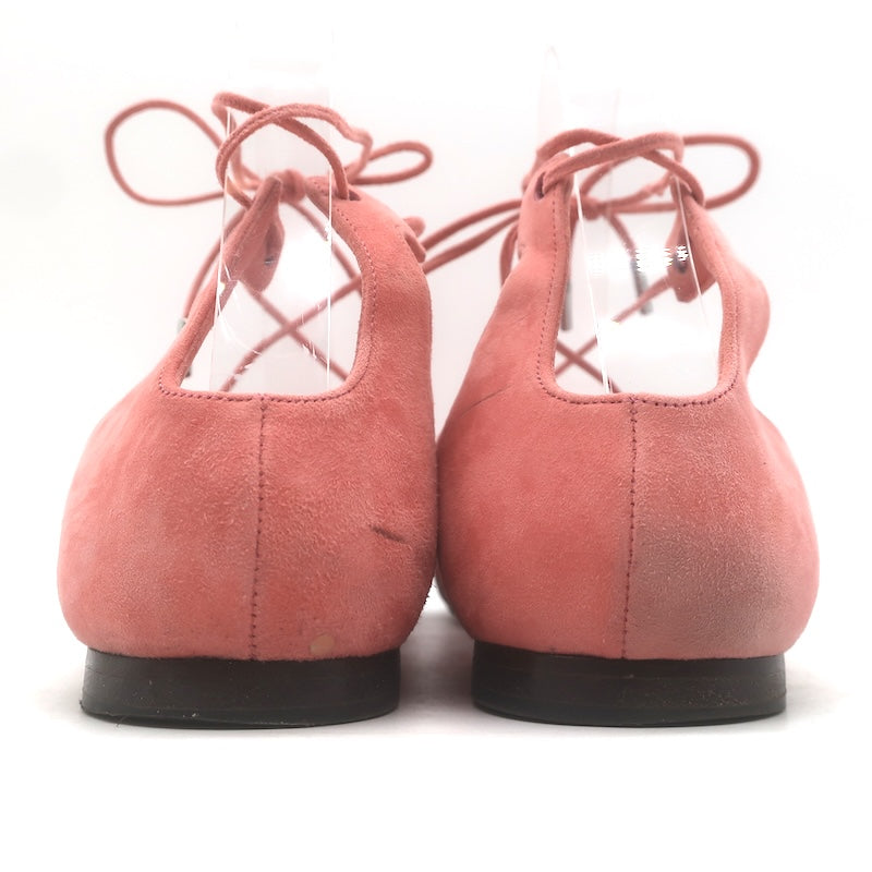 Jimmy Choo Vernie Lace-Up Flat Sandals Salmon Suede Size 38