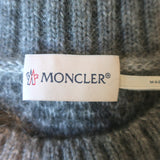 Moncler Girocollo Tricot Argyle Crewneck Sweater Gray Mohair-Blend Size Small
