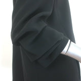 Lafayette 148 Cole Ruched-Sleeve Blazer Black Crepe Size Medium