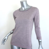 Amina Rubinacci Metallic Knit Crewneck Sweater Lavender Size 42