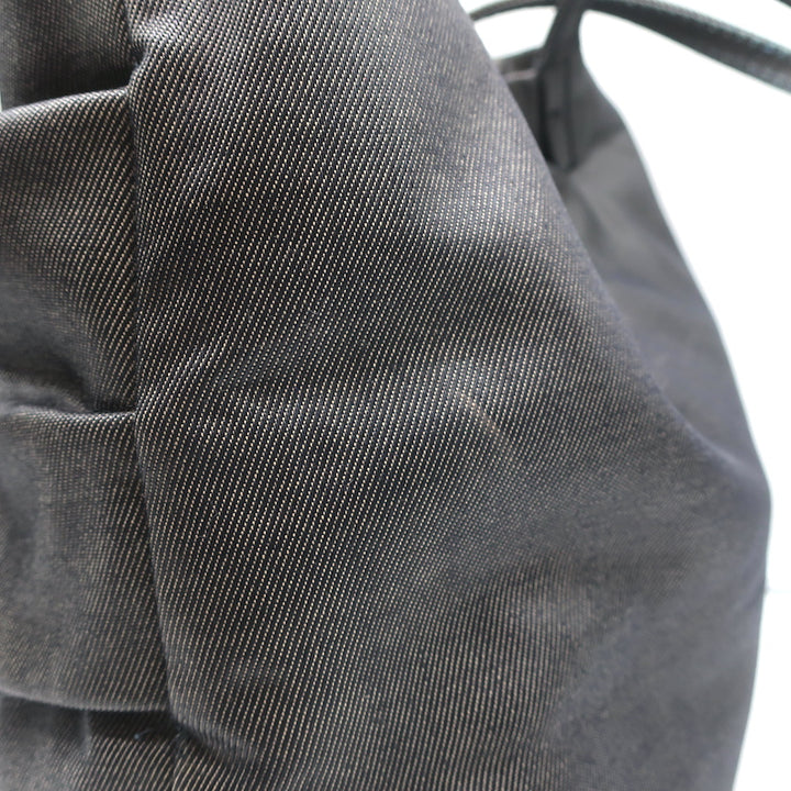 Valentino Bow Tote Dark Gray Coated Canvas Medium Shoulder Bag