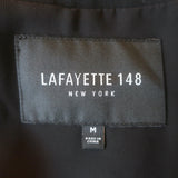 Lafayette 148 Cole Ruched-Sleeve Blazer Black Crepe Size Medium