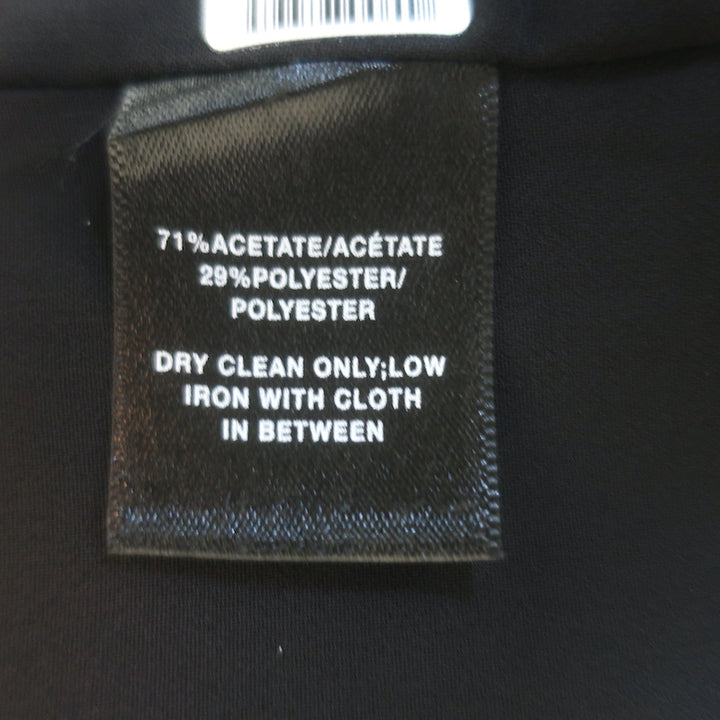 Lafayette 148 Cole Ruched-Sleeve Blazer Black Crepe Size Medium