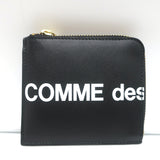 Comme des Garcons Huge Logo Half-Zip Wallet Black Leather NEW