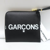 Comme des Garcons Huge Logo Half-Zip Wallet Black Leather NEW