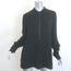 Lafayette 148 Beaded-Placket Tunic Black Silk Crepe Size Medium Long Sleeve Top