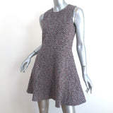 Theory Tillora Sleeveless Fit & Flare Mini Dress Black/Red Cotton-Blend Size 6