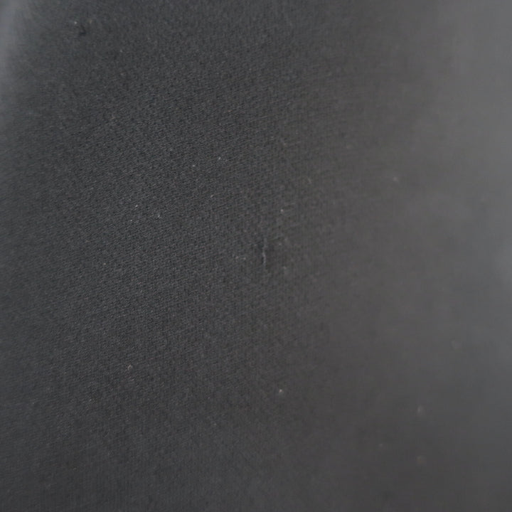 Lafayette 148 Beaded-Placket Tunic Black Silk Crepe Size Medium Long Sleeve Top