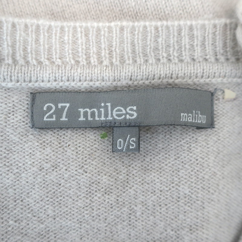 27 Miles Malibu Crochet-Fringed Cashmere Poncho Light Gray One Size