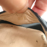 Prada Crisscross Platform Sandals Black Leather Size 36.5 Slingback Heels