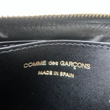 Comme des Garcons Huge Logo Half-Zip Wallet Black Leather NEW