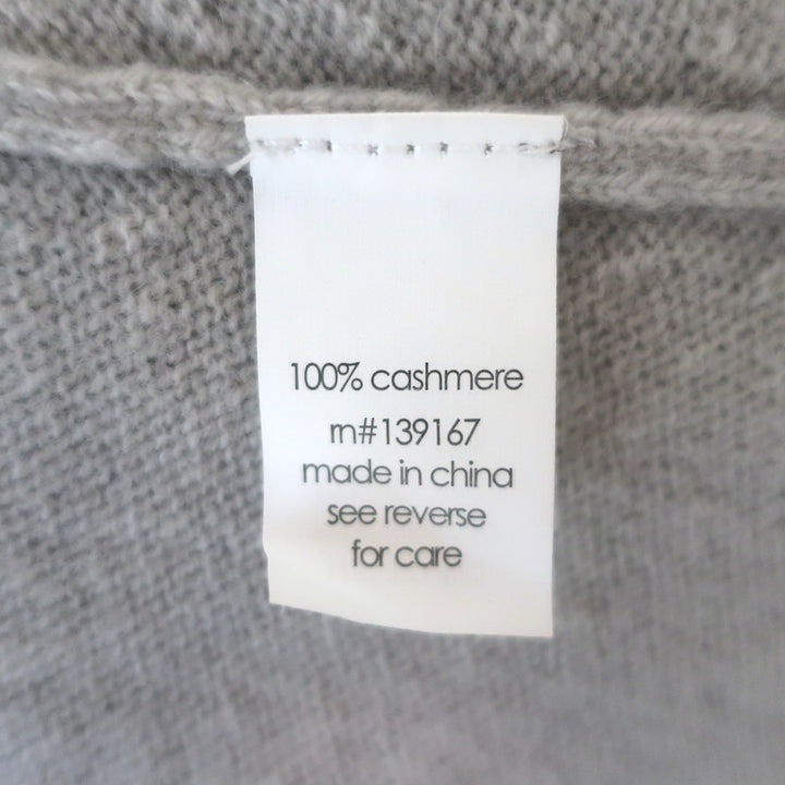 27 Miles Malibu Crochet-Fringed Cashmere Poncho Light Gray One Size